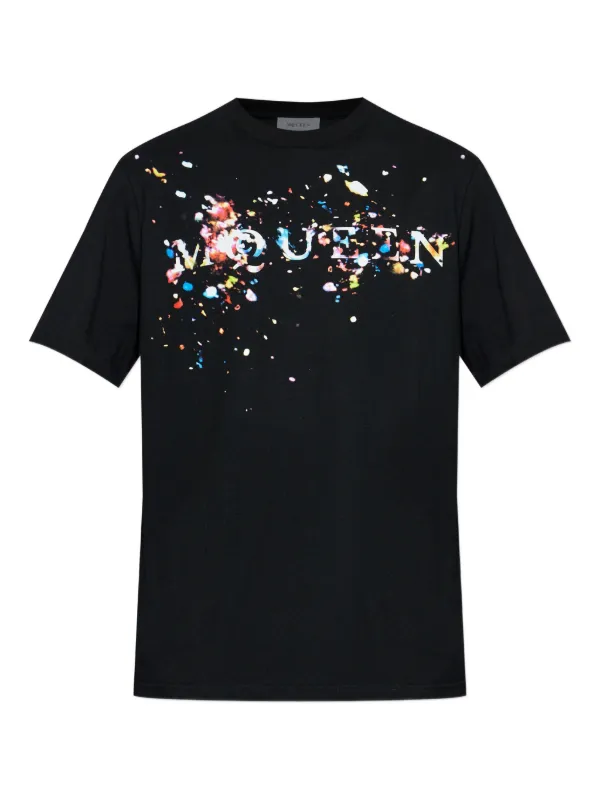 Alexander McQueen confetti-detail T-shirt | Black | FARFETCH JO