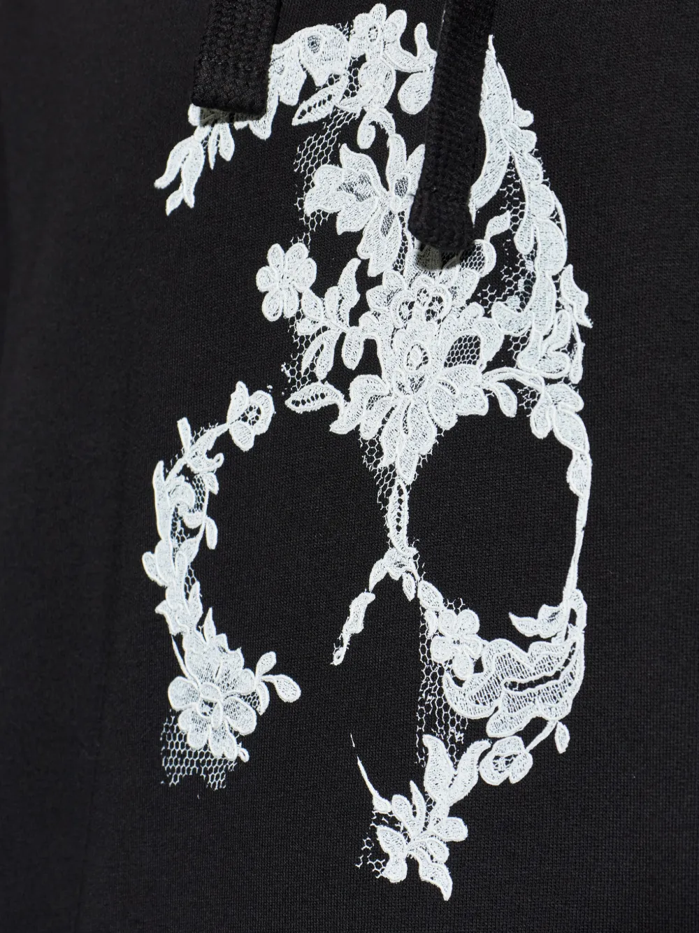 Alexander McQueen Hoodie met doodskopprint Zwart