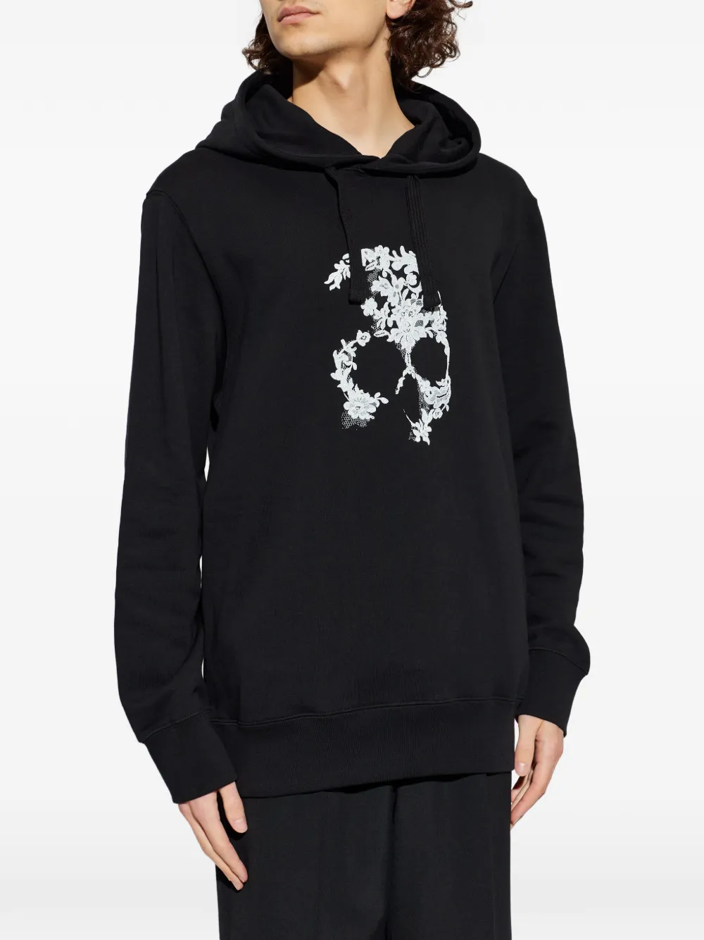 Alexander McQueen Hoodie met doodskopprint Zwart