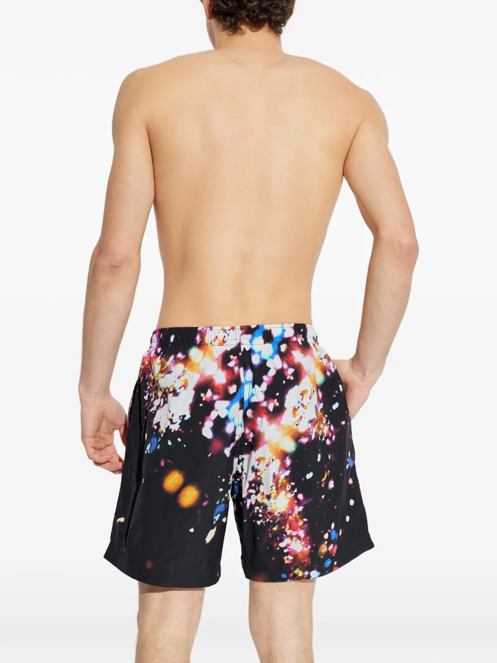  Alexander Mcqueen Patterned Beach Shorts - Black 