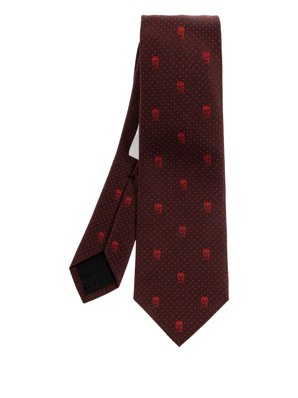 Alexander McQueen skull-pattern dotted tie - Rosso