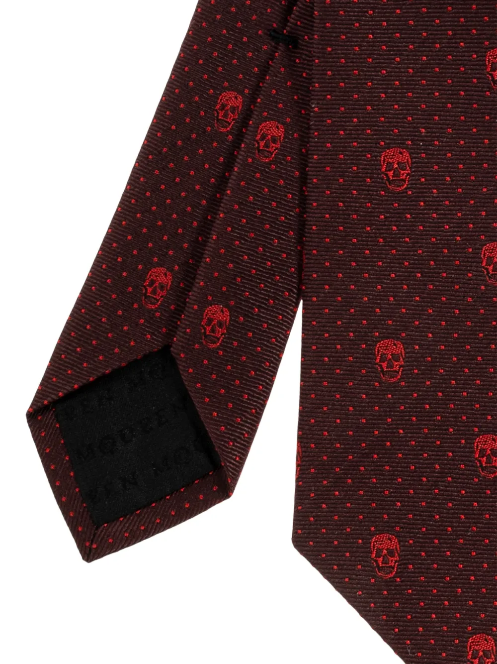  Alexander Mcqueen Skull-pattern Dotted Tie - Red 