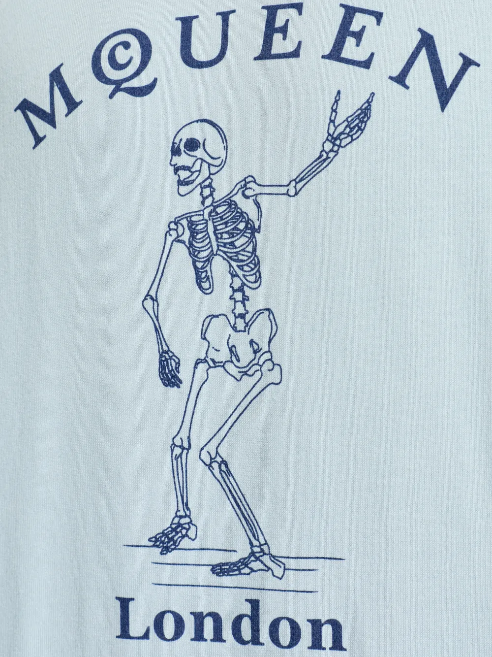 Alexander McQueen T-shirt met skeletprint Blauw