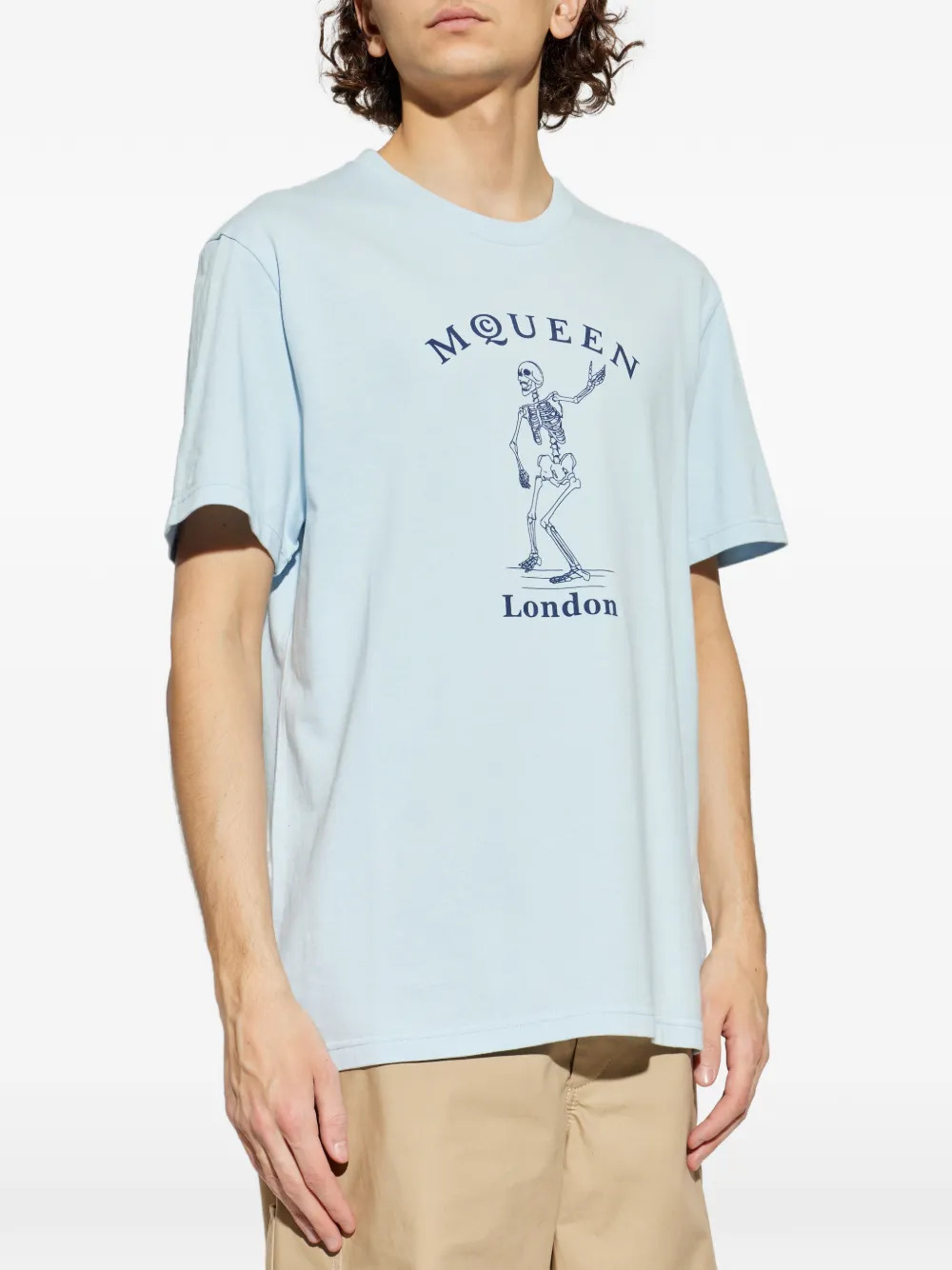 Alexander McQueen T-shirt met skeletprint Blauw
