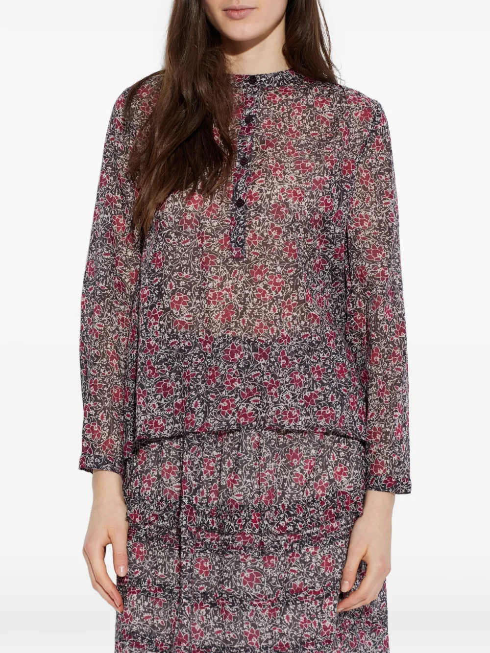 Isabel Marant Étoile Maria Floral Buttoned Top In Multi