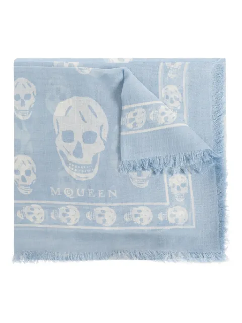 Alexander McQueen skull-print fringed scarf