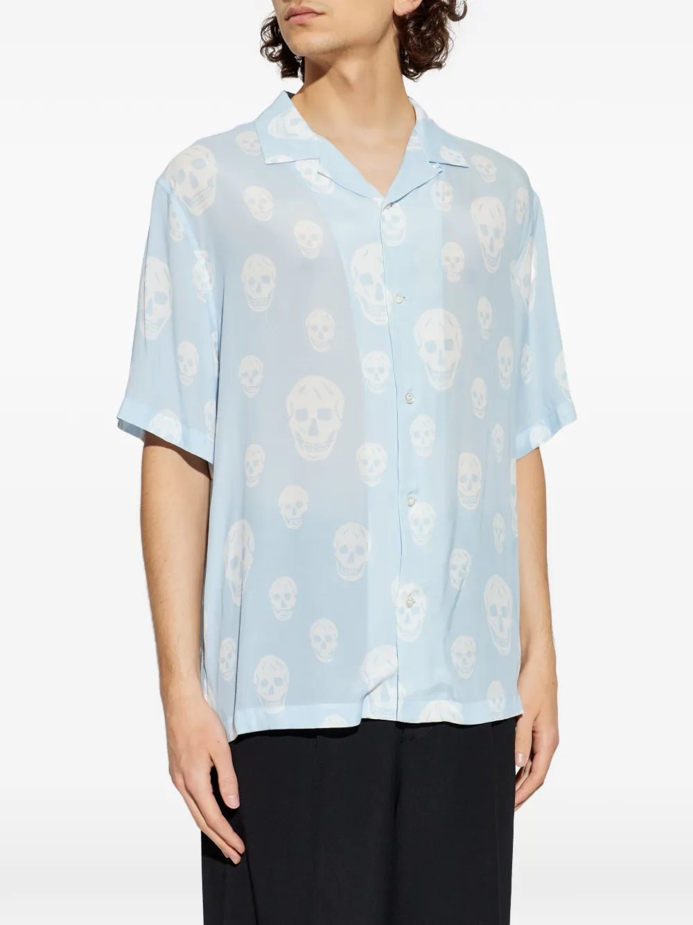  Alexander Mcqueen Skull-pattern Shirt - Blue 