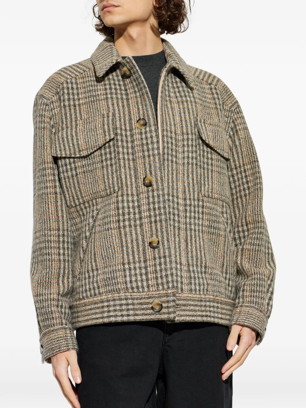  Marant Folco Checked Flap-pocket Jacket - Neutrals 