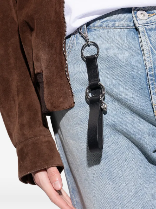 Alexander McQueen skull-motif Leather Keyring | Black | FARFETCH
