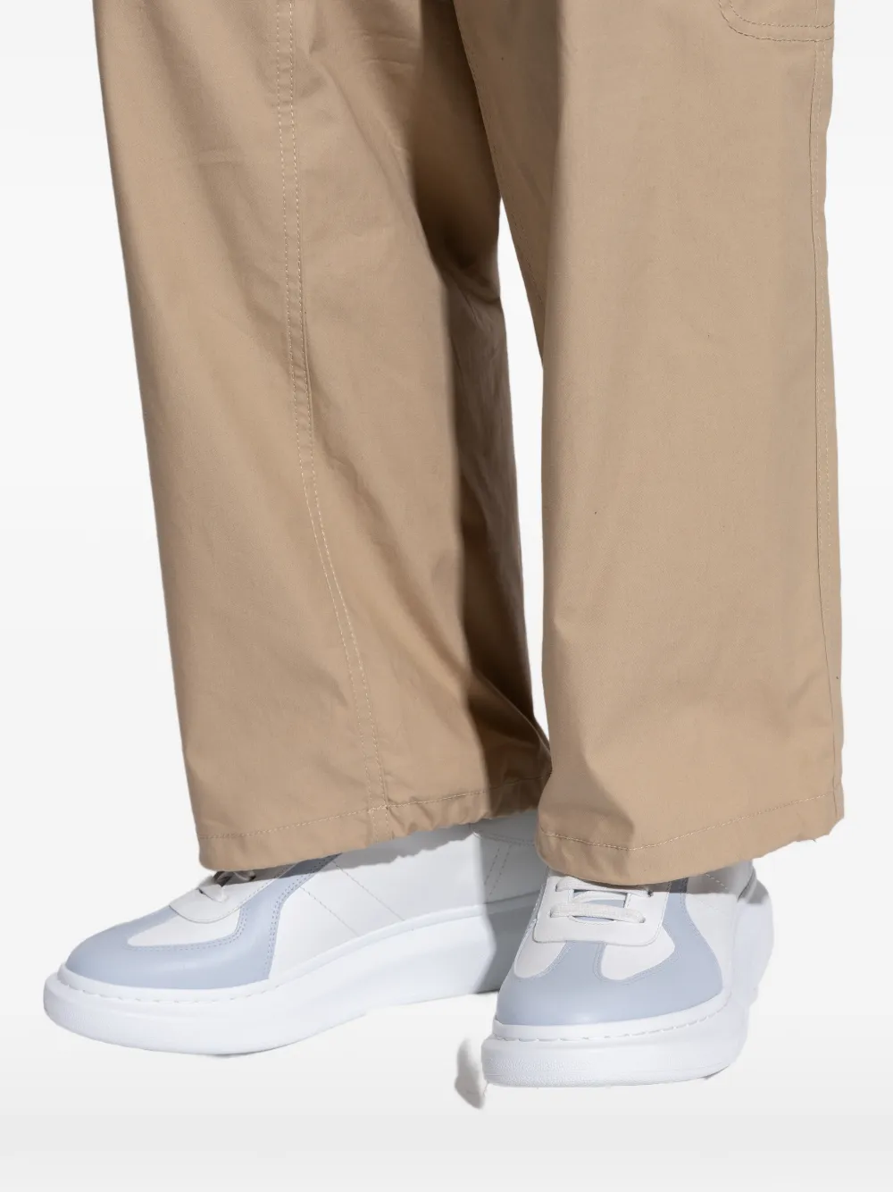 Alexander McQueen Oversized Retro leren sneakers Wit