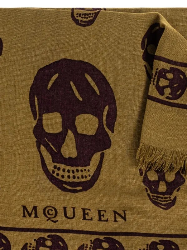 Alexander McQueen スカル スカーフ | ブラウン | FARFETCH JP