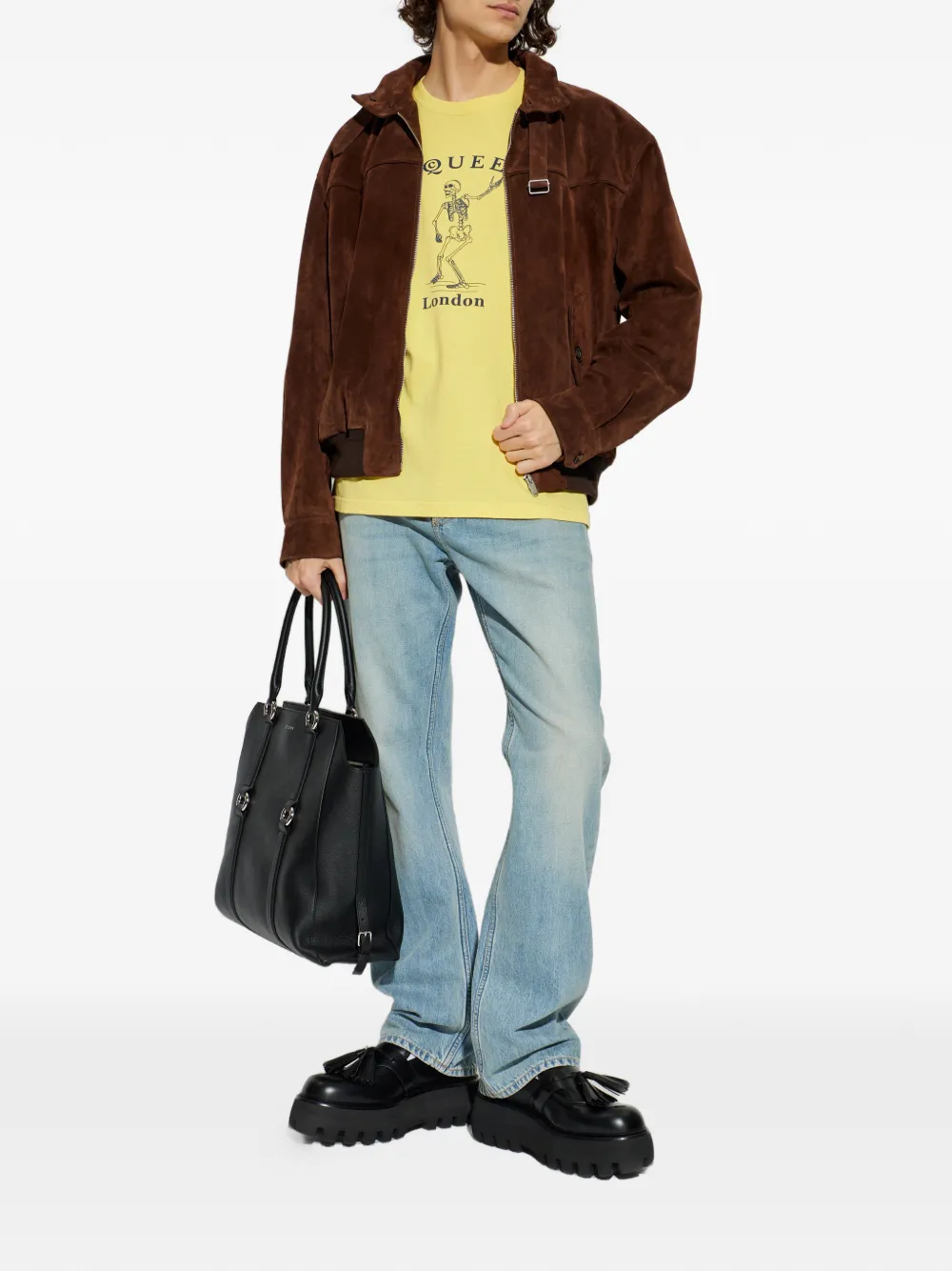 Alexander McQueen skeleton-graphic T-shirt - Geel