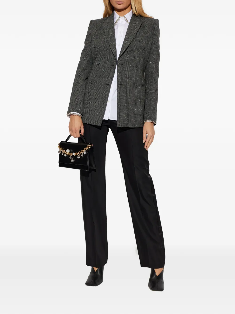 Alexander McQueen embellished collared shirt - Wit