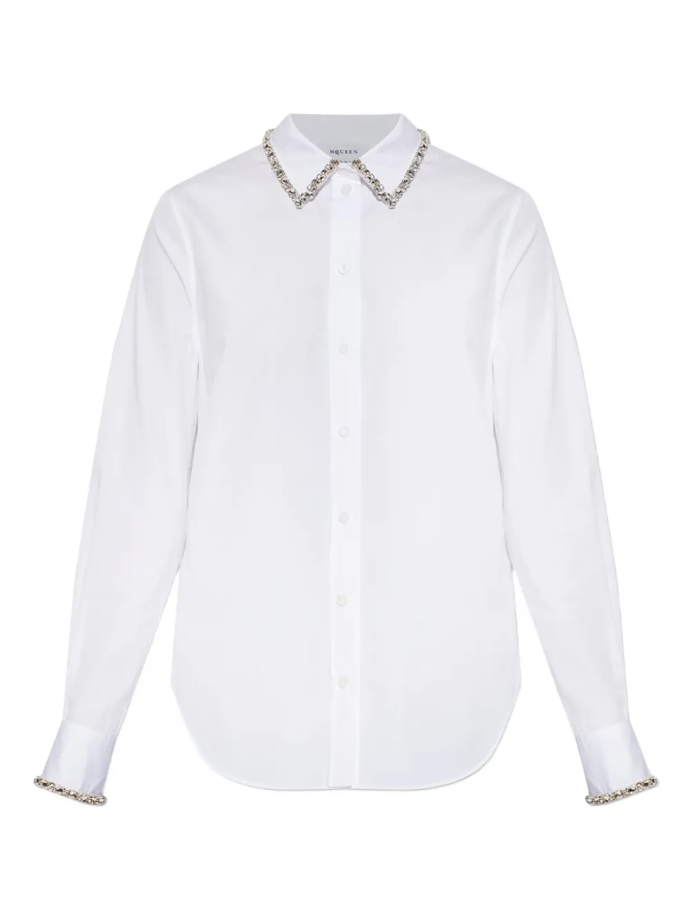 Alexander Mcqueen Embellished Collared Shirt In White