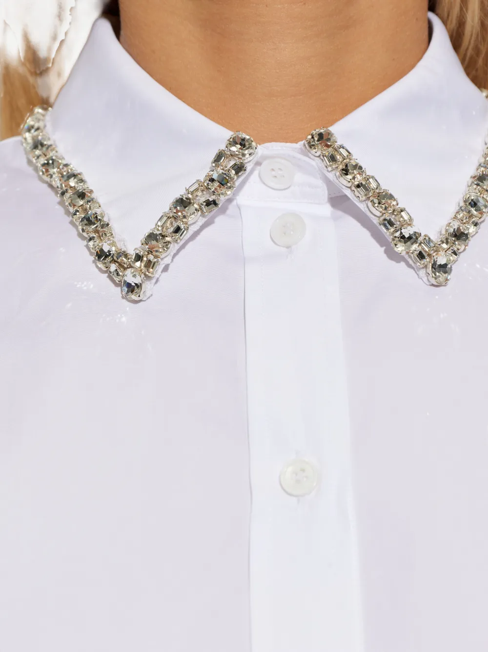 Alexander McQueen Blouse met verfraaide kraag Wit