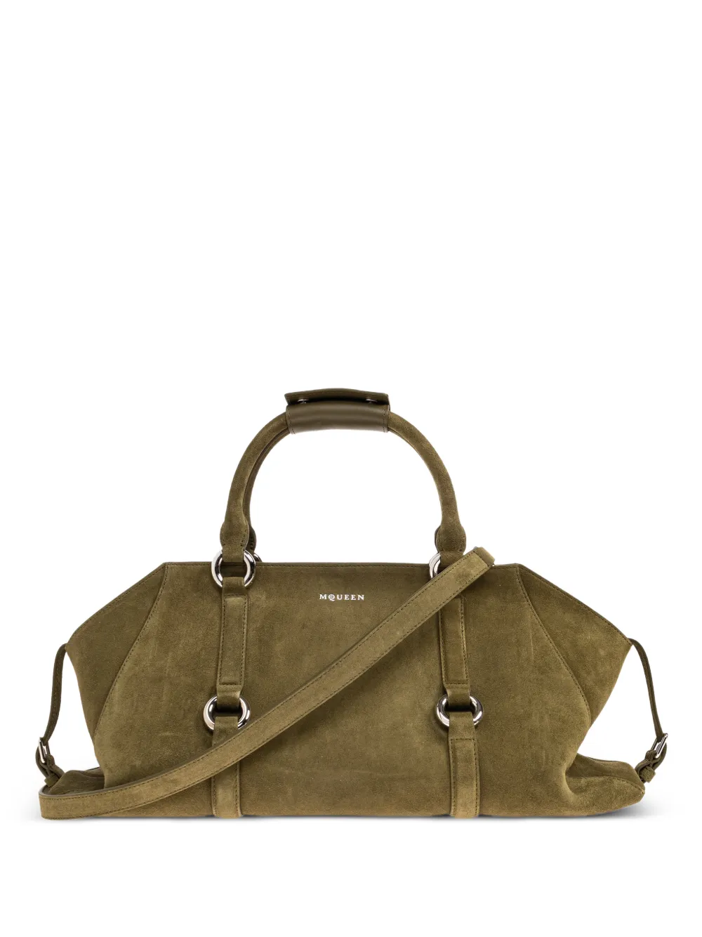 Alexander McQueen suede ring-detail tote bag - Verde