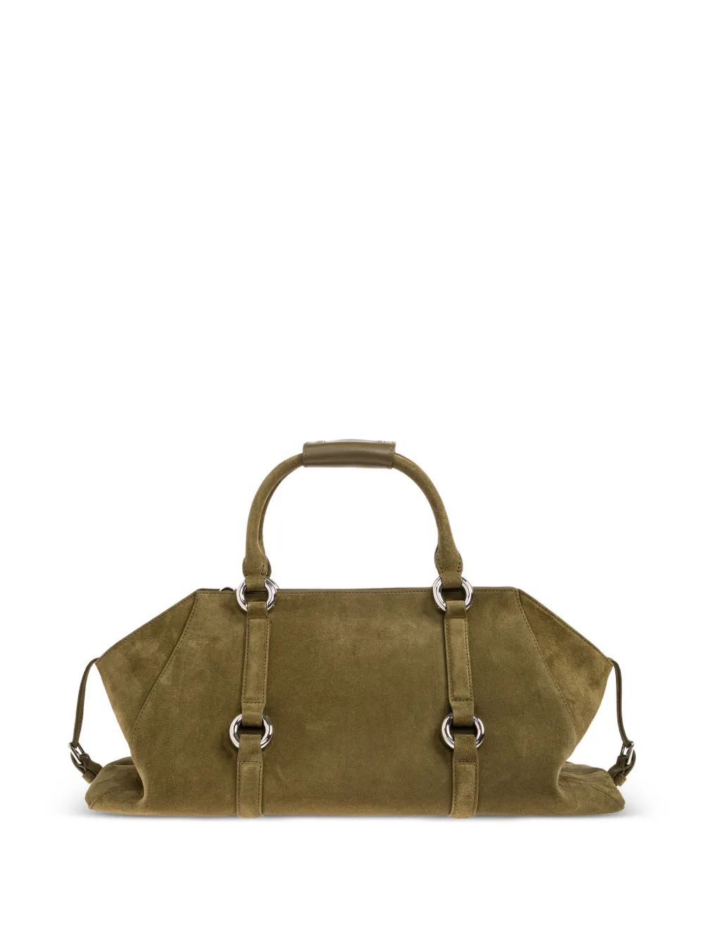 Alexander McQueen Suède shopper met ringdetail Groen
