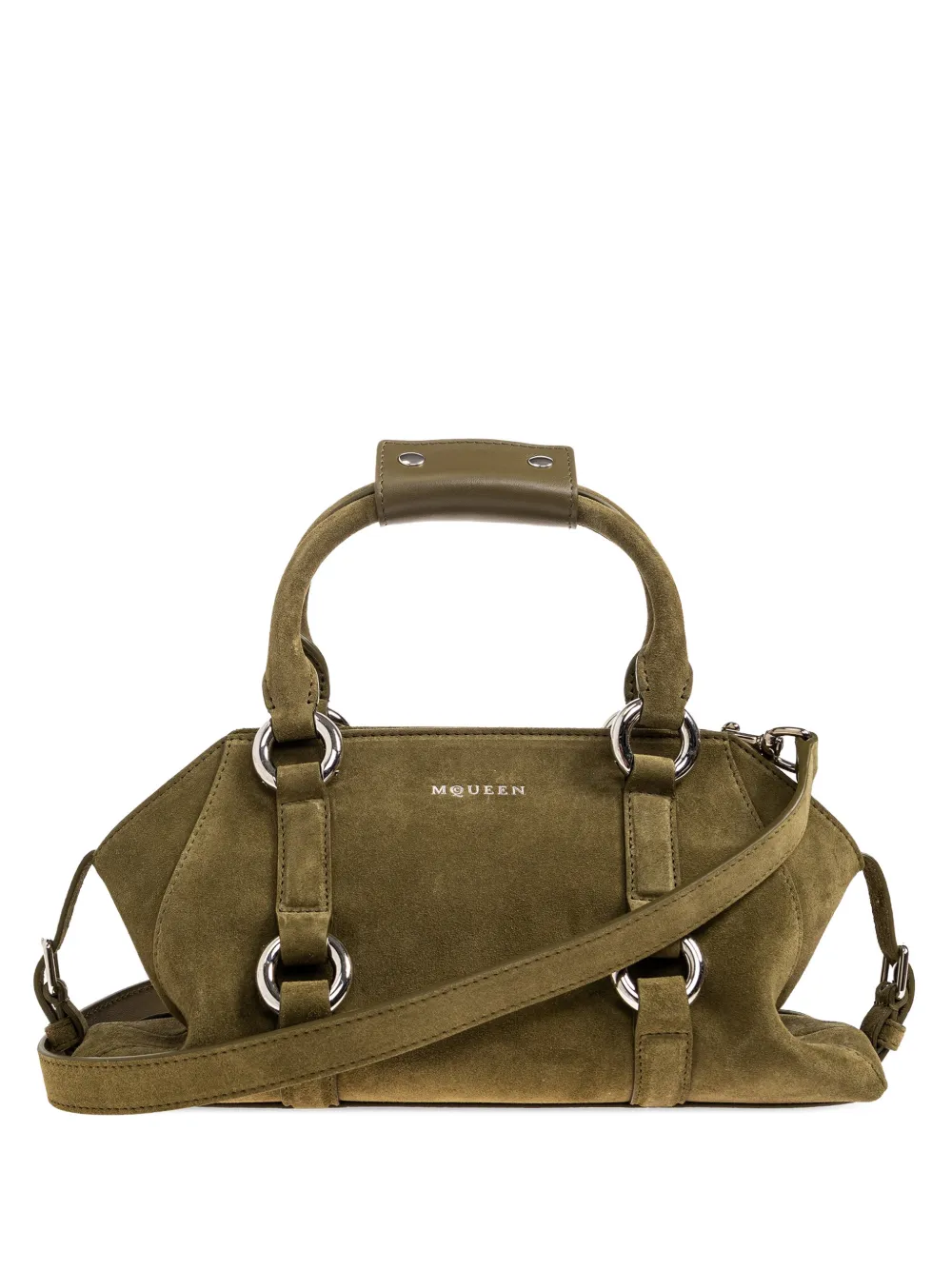 Alexander McQueen suede ring-detail tote bag - Verde
