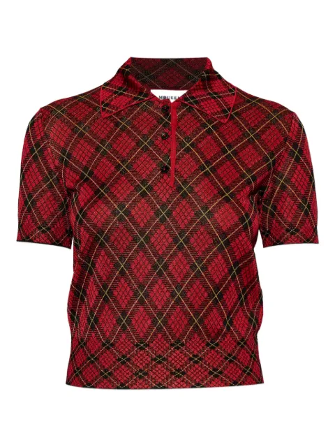Alexander McQueen argyle button polo top