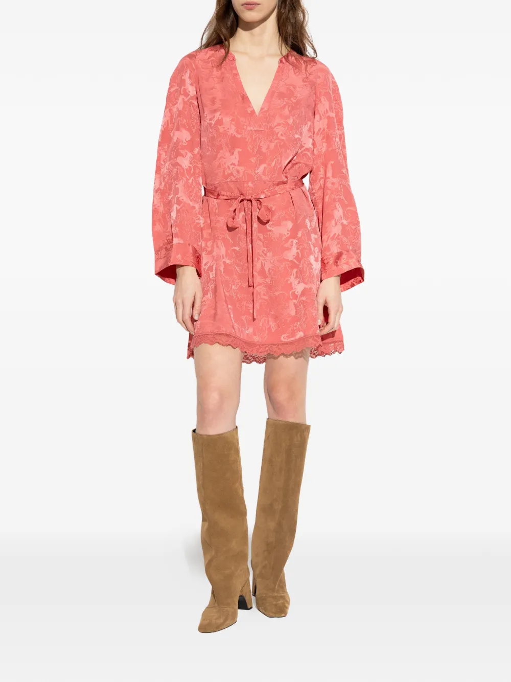 Zadig&Voltaire V-neck printed dress - Roze