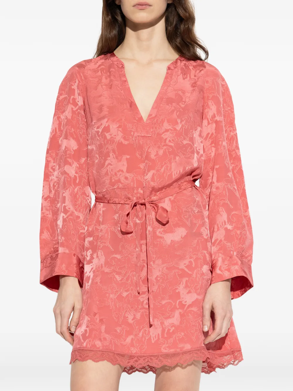 Zadig&Voltaire Maxi-jurk met print en V-hals Roze