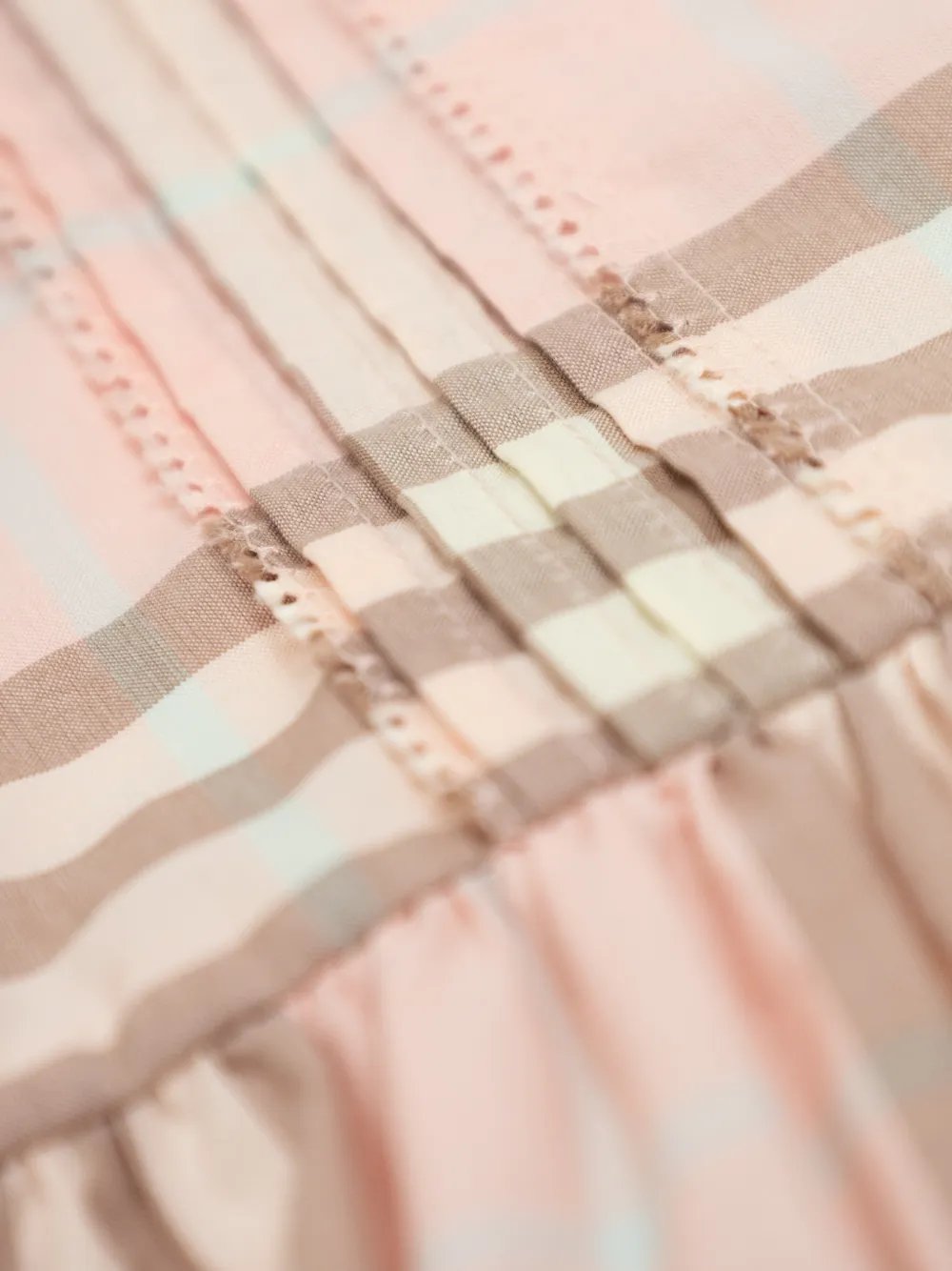 Burberry Kids Eadelle geruite jurk Roze