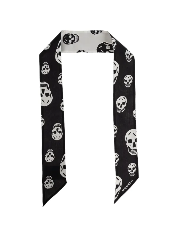 Alexander McQueen スカル スカーフ | ブラック | FARFETCH JP
