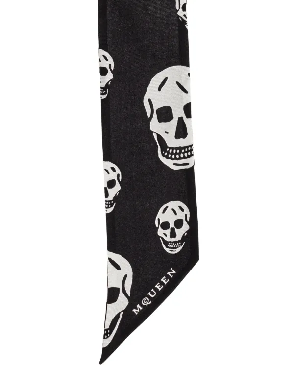 Alexander McQueen スカル スカーフ | ブラック | FARFETCH JP