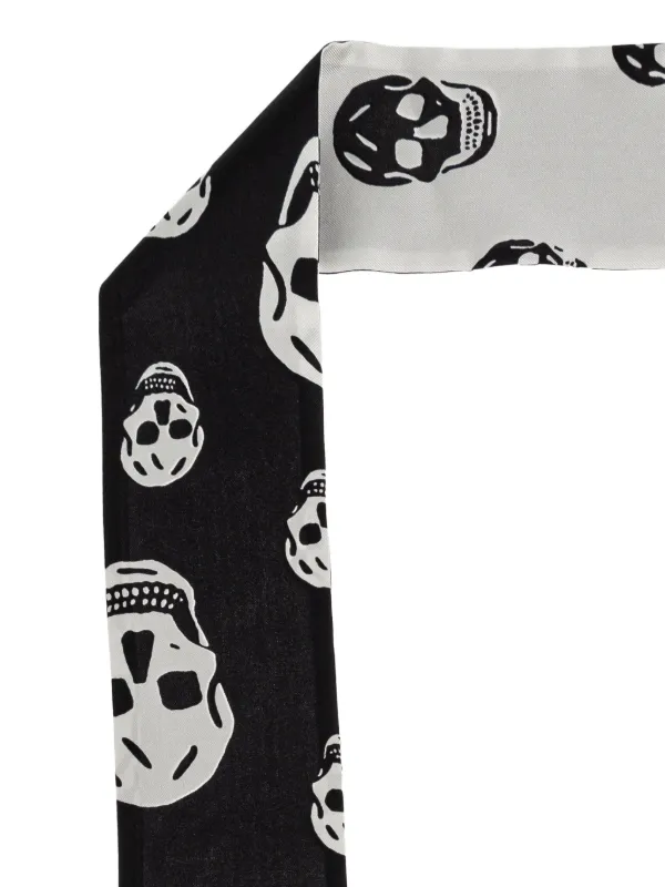 Alexander McQueen スカル スカーフ | ブラック | FARFETCH JP