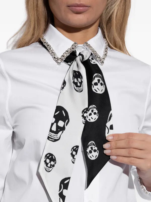 Alexander McQueen スカル スカーフ | ブラック | FARFETCH JP