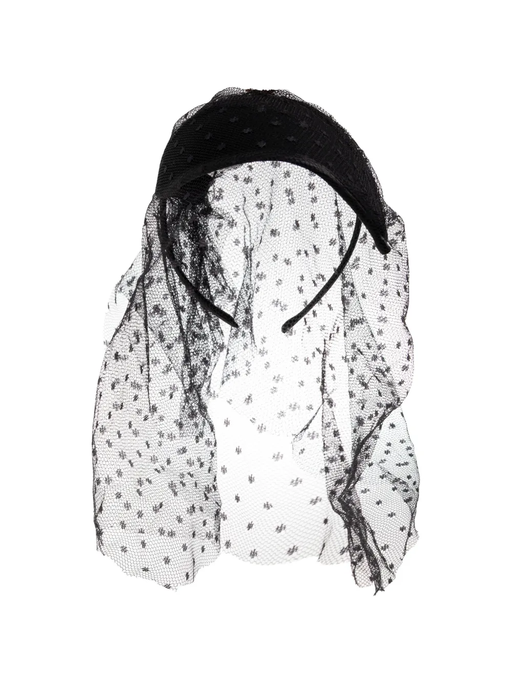 Alexander McQueen lace veil hat - Nero