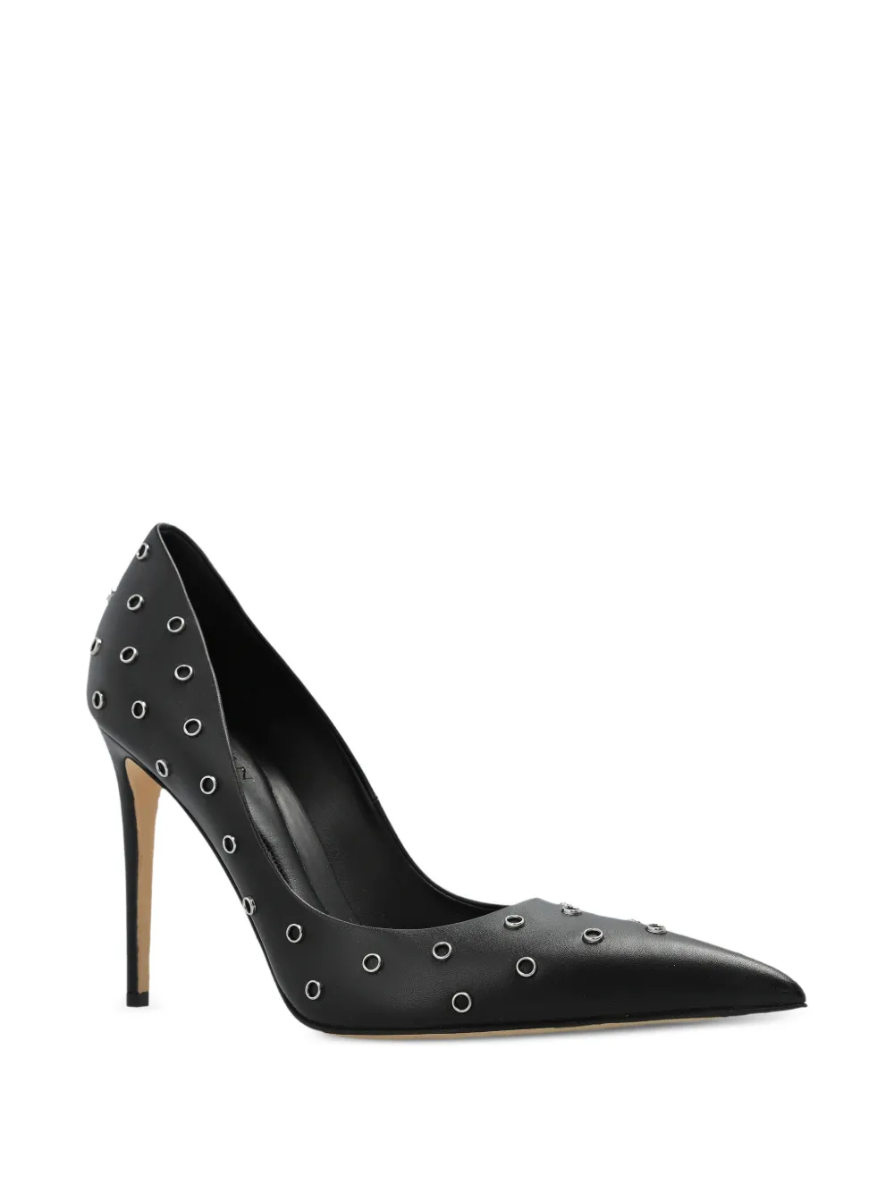 Alexander McQueen Skull pumps met puntige neus en ringlets Zwart
