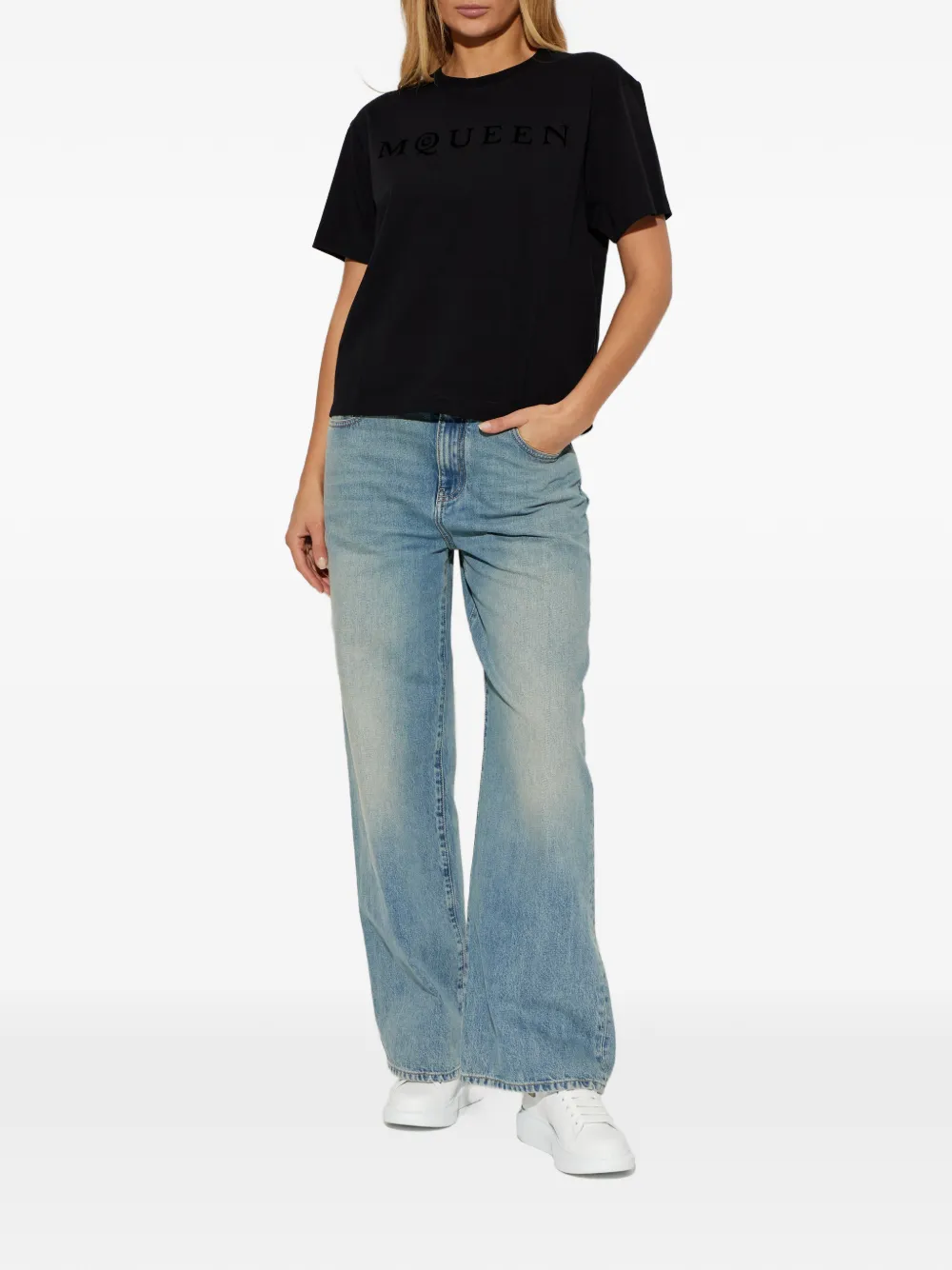 Alexander McQueen T-shirt met logoprint Zwart