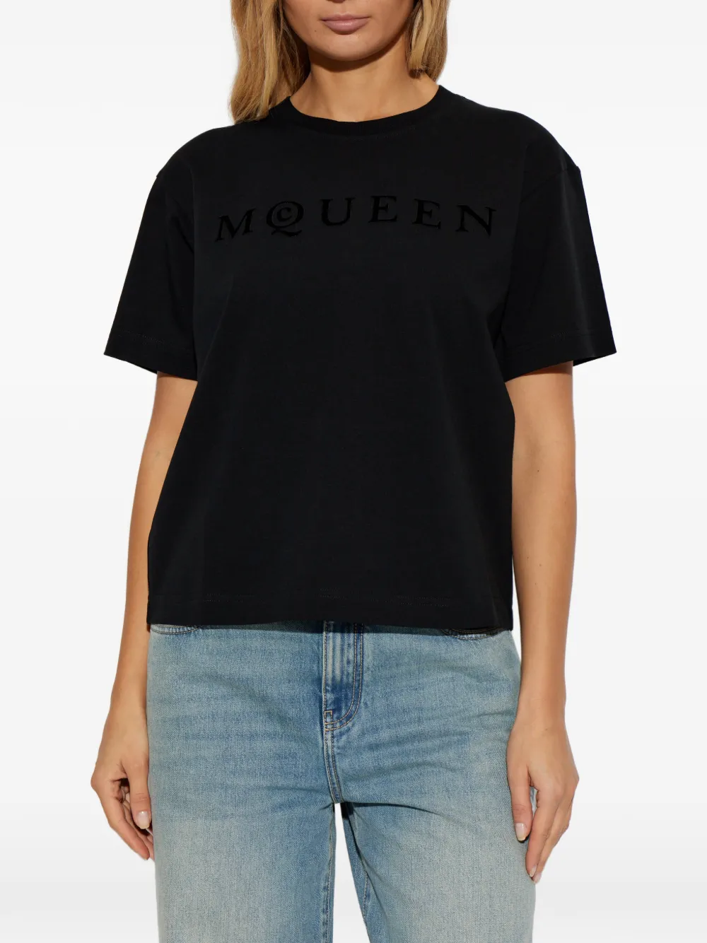 Alexander McQueen T-shirt met logoprint Zwart