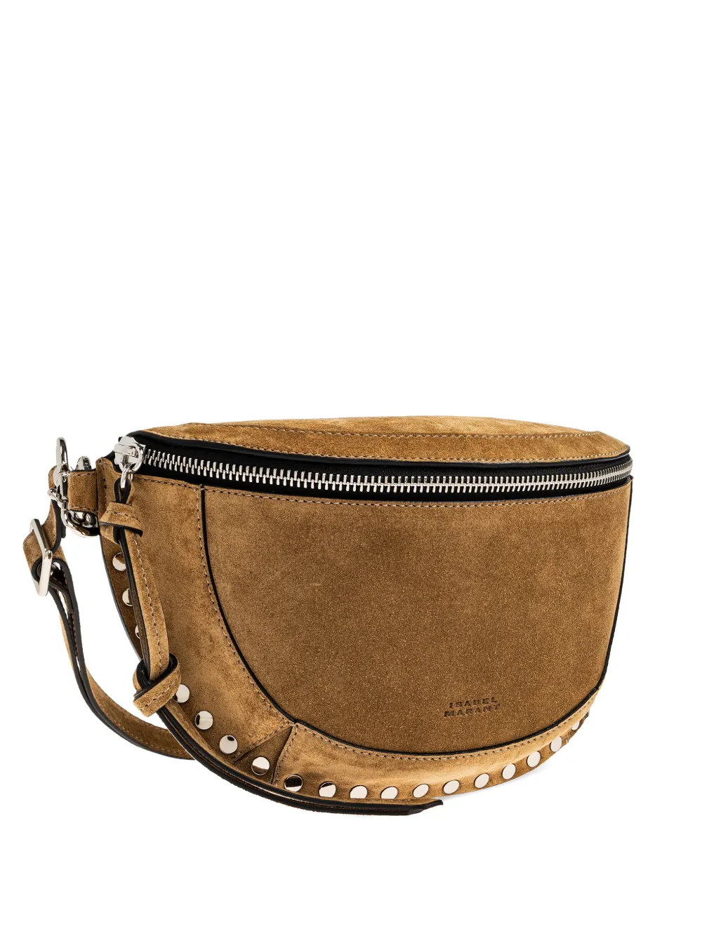 ISABEL MARANT Skano studded zip belt bag - Marrone