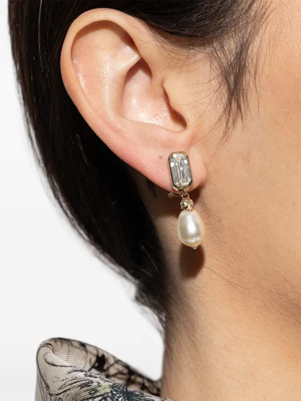 Alexander McQueen Skull & Crystal Earrings in Gold