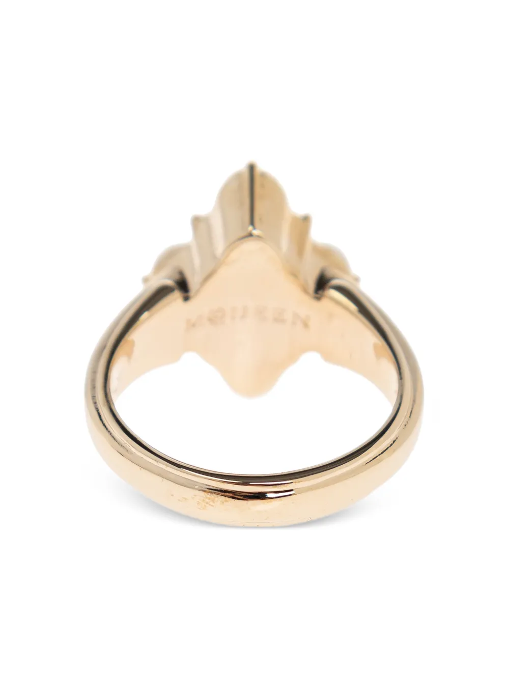 Alexander McQueen skull pearl ring - Goud