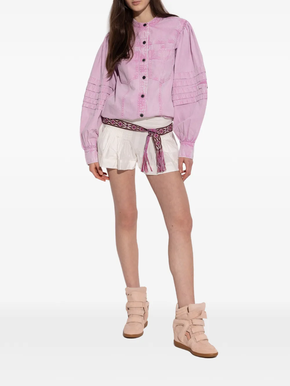 ISABEL MARANT Bekett sneakers met klittenband en uitgesneden details Beige