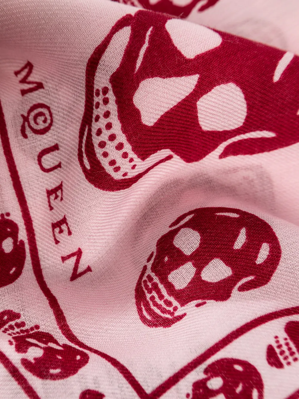 skull-print fringed scarf
