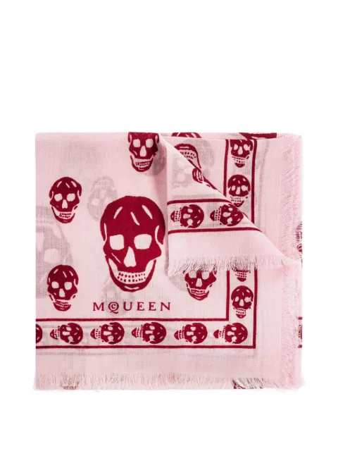 Alexander McQueen skull-print fringed scarf