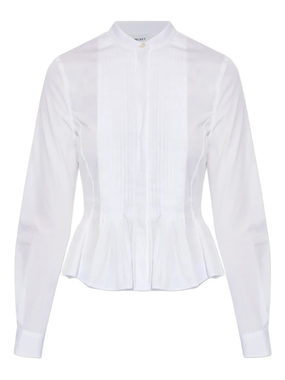 Alexander Mcqueen Pleated Shirt In White
