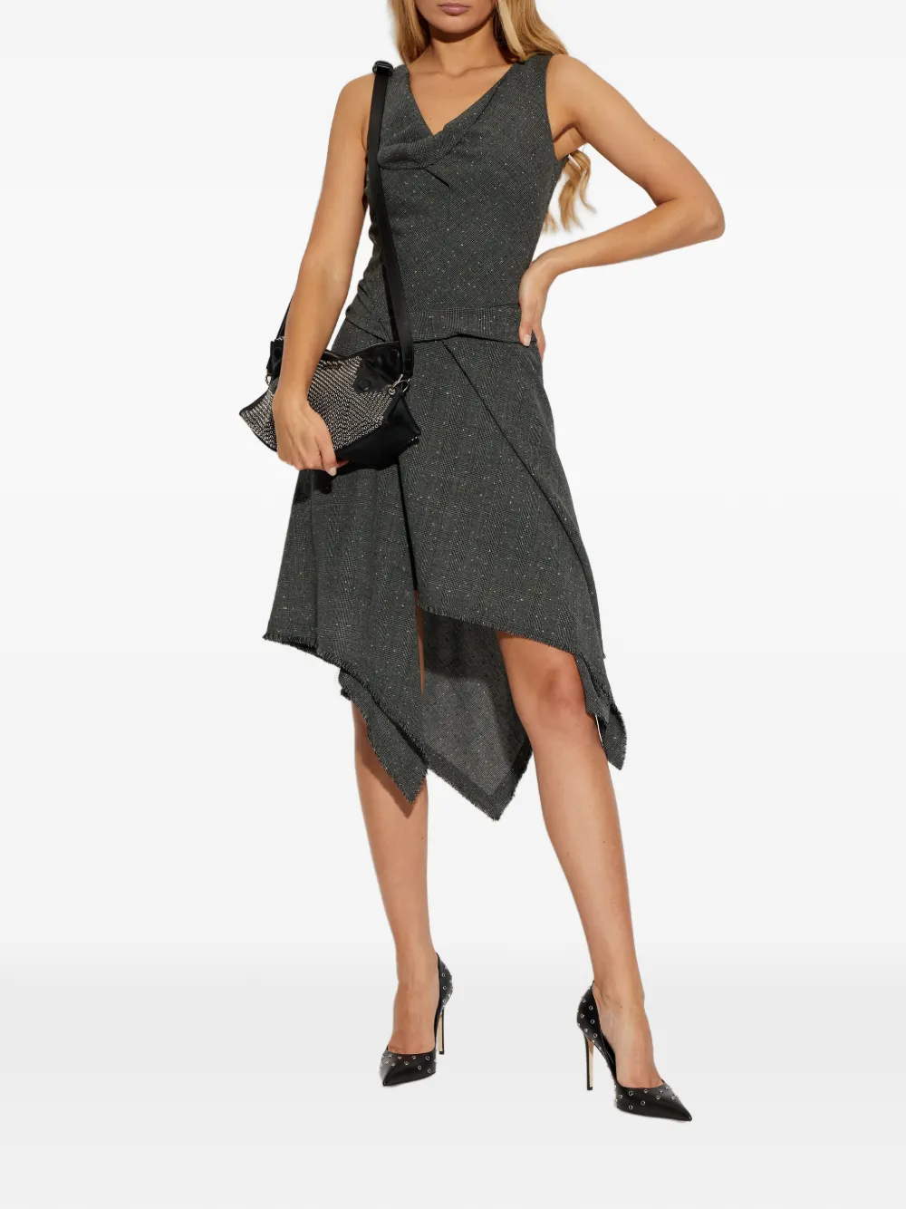 Alexander McQueen sleeveless asymmetrical dress - Grijs