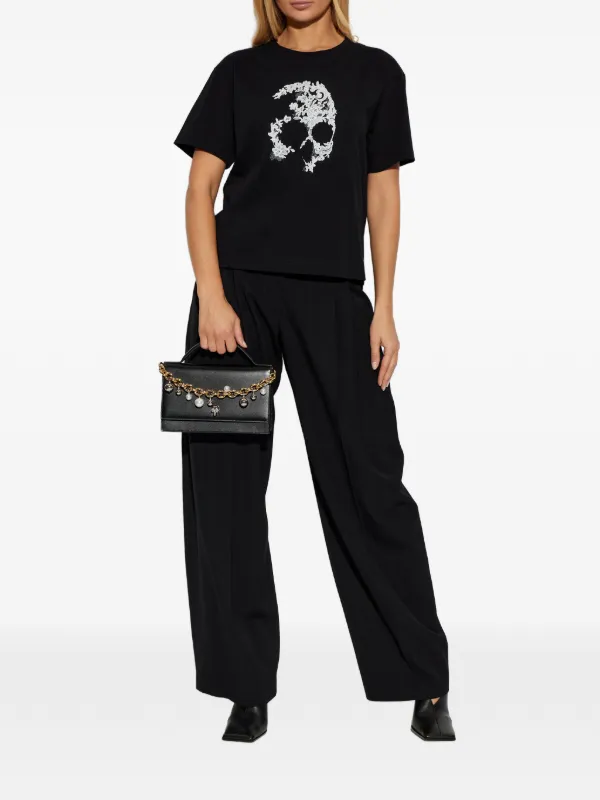 Alexander McQueen skull-lace T-shirt | Black | FARFETCH