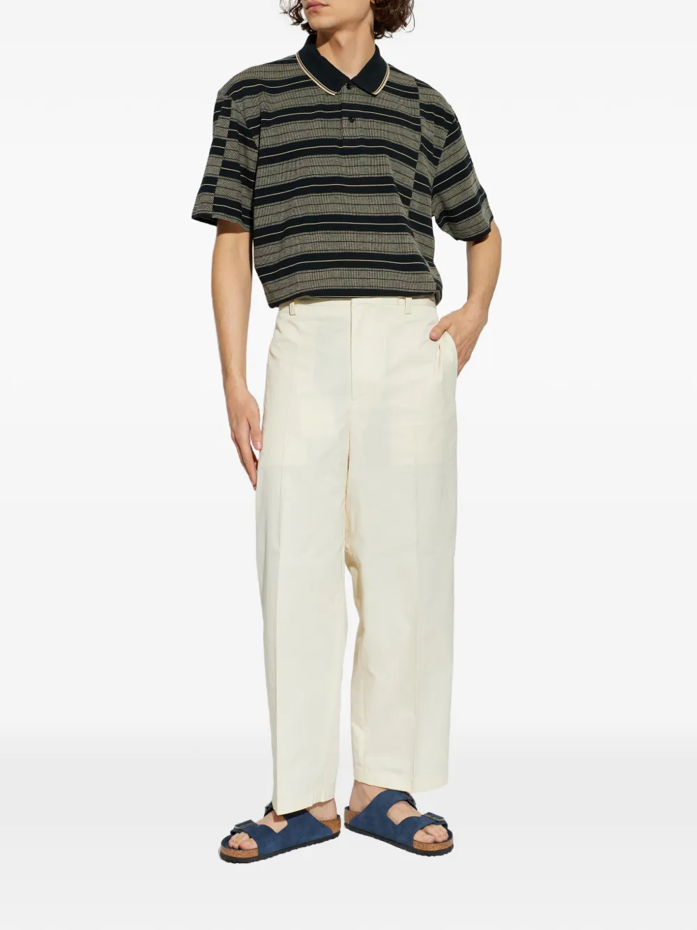 MARANT Safko striped-pattern polo shirt - Zwart