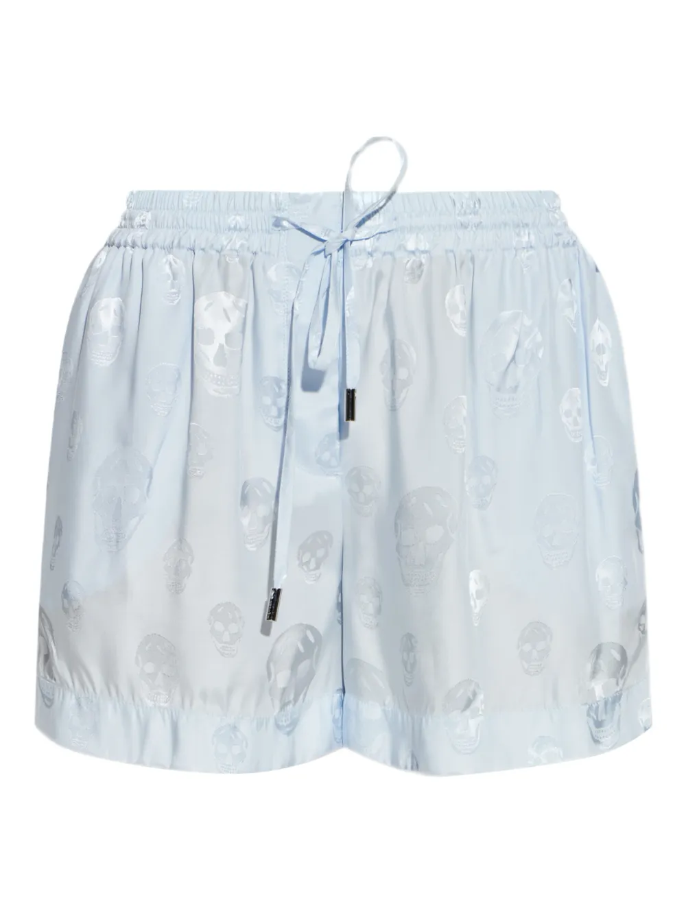 Alexander McQueen skull-print drawstring shorts - Blu