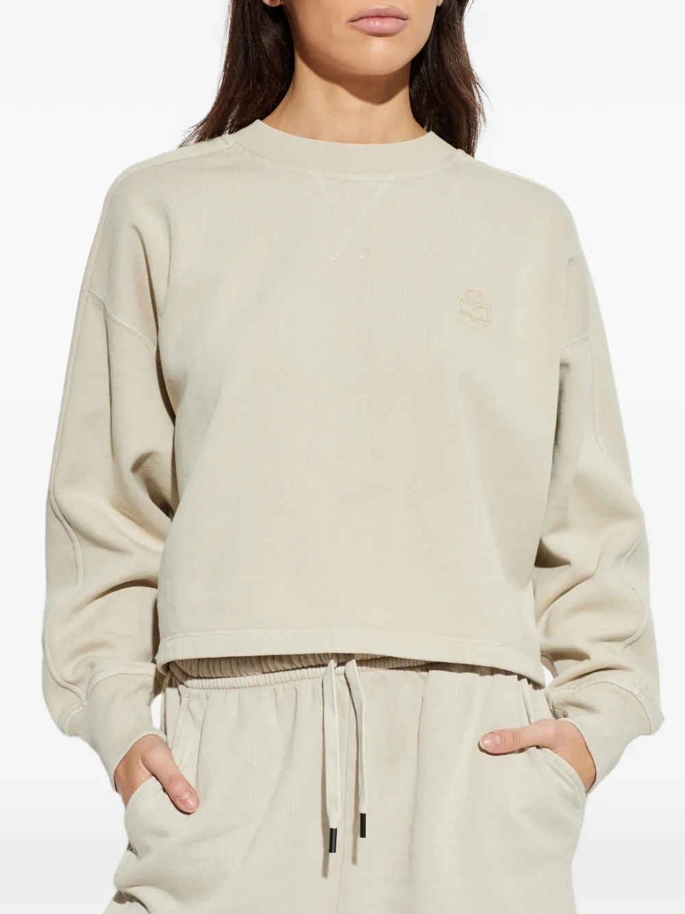  Marant étoile Sunny Embroidered Sweatshirt - Neutrals 