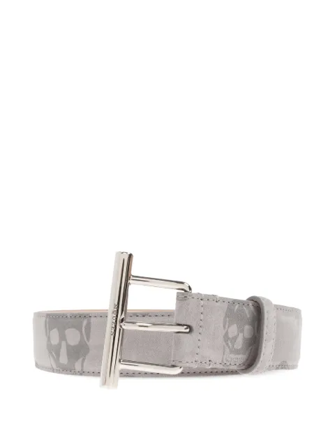 Alexander McQueen skull-print leather belt