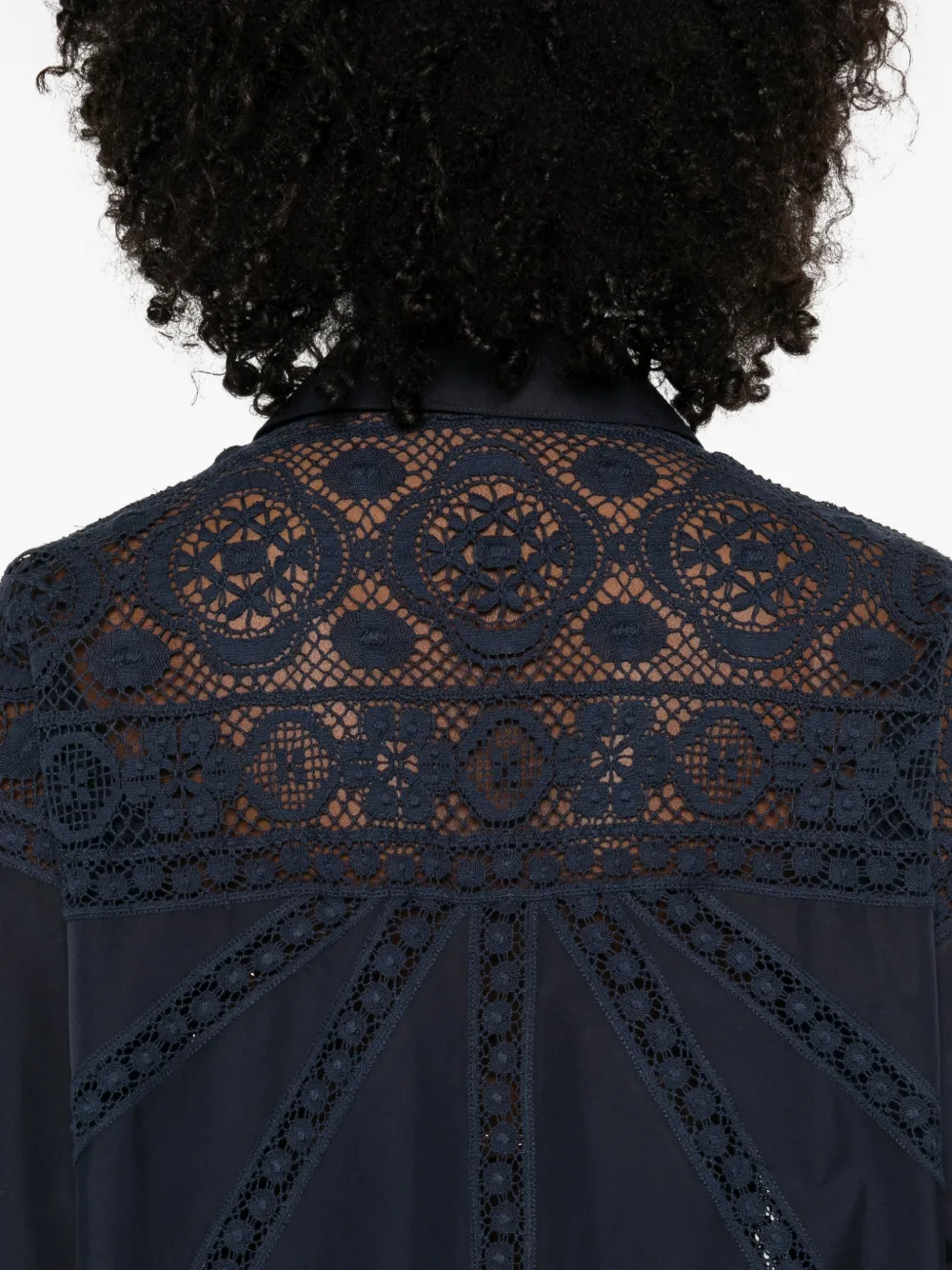 LOEWE x Paula's Ibiza blouse met knopen van kant Blauw