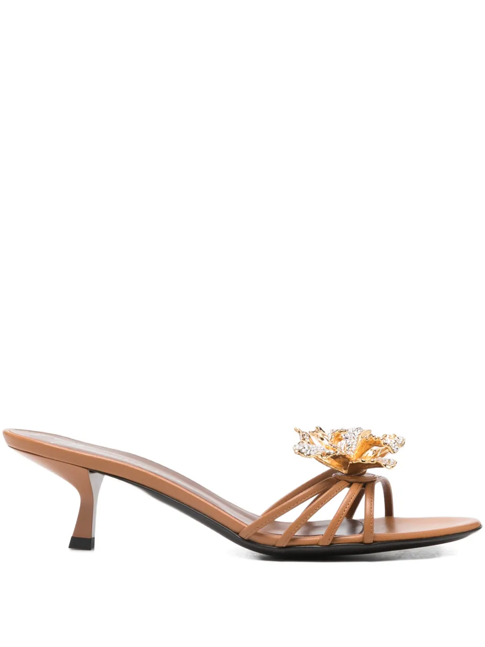 Giuseppe Zanotti Sandali con motivo orchidea - Marrone