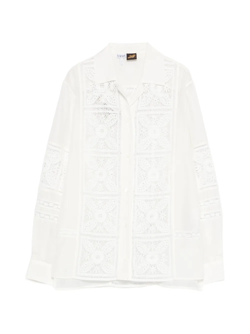 LOEWE x Paula's Ibiza lace-panel shirt - White